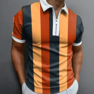 Berrykey Men's Casual Color Print Polo Shirts