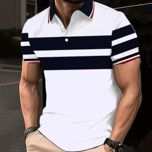 Men's Short Sleeve Polo Shirt Soft Top - White